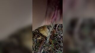 Desperate Public Pissing on Outdoor Trail