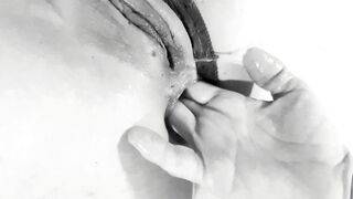 three Fingered inside her Tight Asshole made her Cunt Cum and Drip