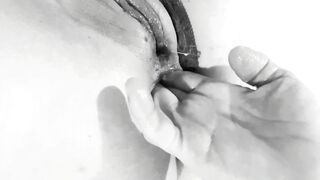 three Fingered inside her Tight Asshole made her Cunt Cum and Drip