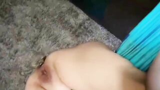 Sucking Off Penis while getting my Vagina Banged! with Long Blue Toy on the Yoga Swing - 4OurDV8XP