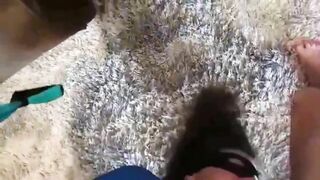 Sucking Off Penis while getting my Vagina Banged! with Long Blue Toy on the Yoga Swing - 4OurDV8XP