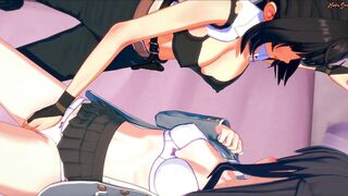 Shizuku Yaegashi and Kaori Shirasaki Scissoring on the Bed - Arifureta Cartoon