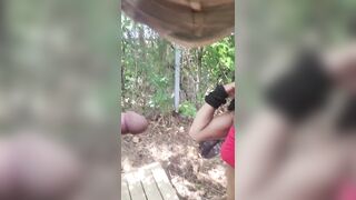 Flashing into Outdoors Pissing then followed by a Golden Shower