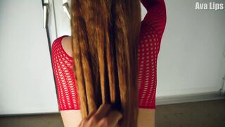 Ginger HUGE HAIR is over one Meter - Doggy Hair Pulling CUM on HUGE BOOTY - Hair Bdsm | Ava