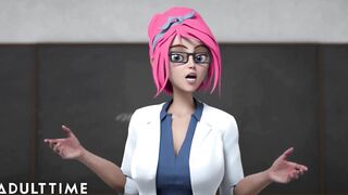 ADULT TIME Anime Sex Teacher Jerks off and Fucks a Schoolgirl to Prove a Point