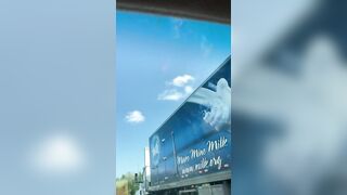 Driving while Having Fun with Engorged Milky Melons Flashing