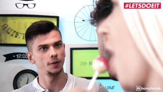 HORNYHOSTEL - Big Boobed Blonde Arteya Cheats on her Bf with Hotel Manager