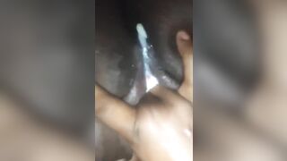 Black Thot Caught Finger Fucked herself to a Creamy Orgasm