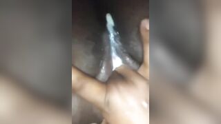 Black Thot Caught Finger Fucked herself to a Creamy Orgasm