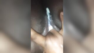 Black Thot Caught Finger Fucked herself to a Creamy Orgasm