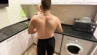 Banged Blonde into the Kitchen