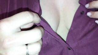 Incredible Hispanic Housewife Shows Snatch and Fondles her Jugs.