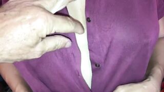 Incredible Hispanic Housewife Shows Snatch and Fondles her Jugs.