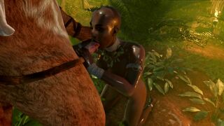 Tribe Woman Swallowing Cum inside the Jungle 3D
