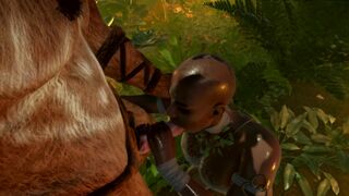 Tribe Woman Swallowing Cum inside the Jungle 3D