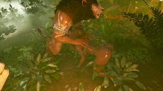 Tribe Woman Swallowing Cum inside the Jungle 3D