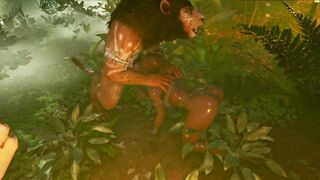 Tribe Woman Swallowing Cum inside the Jungle 3D