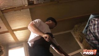 Farm Girls Kit and Kat Lee Blowjobs inside the Barn 4k