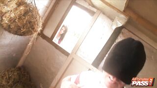 Farm Girls Kit and Kat Lee Blowjobs inside the Barn 4k
