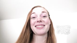 She's a brand new redhead with perfect dcup boobs sucking cock