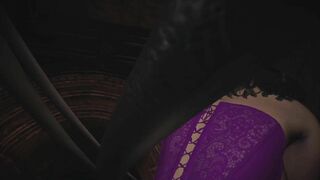 Resident Evil 8 Village Lady Dimitrescu - Violet Corset - H Cup Window Peep & Caught - 3D Cartoon