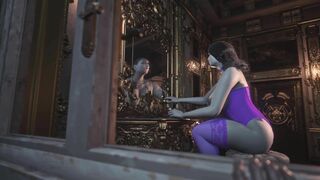 Resident Evil 8 Village Lady Dimitrescu - Violet Corset - H Cup Window Peep & Caught - 3D Cartoon