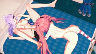 Milim Nava and Shion Scissor on the Bed. (That Time I get Reincarnated as a Slime Animated)
