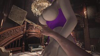 Resident Evil 8 Village Lady Dimitrescu - Violet Corset - Spanking Rough - 3D Cartoon HD