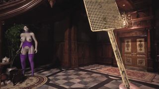 Resident Evil 8 Village Lady Dimitrescu - Violet Corset - Spanking Rough - 3D Cartoon HD