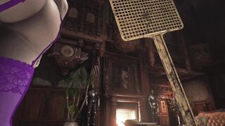 Resident Evil 8 Village Lady Dimitrescu - Violet Corset - Spanking Rough - 3D Cartoon HD
