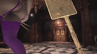 Resident Evil 8 Village Lady Dimitrescu - Violet Corset - Spanking Rough - 3D Cartoon HD