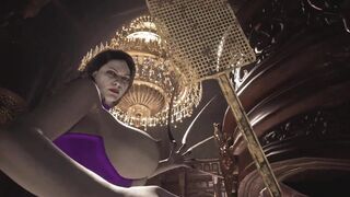 Resident Evil 8 Village Lady Dimitrescu - Violet Corset - Spanking Rough - 3D Cartoon HD
