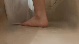 Barely Legal tries double penetration into the Shower for the first Time - Ass Plug and Sex Toy