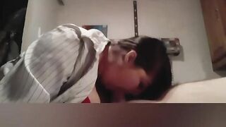 Smoking Bae BBW Blows BWC Busts on her Chest with Joint into Hand