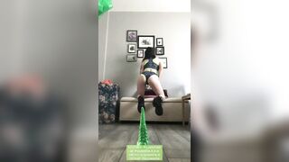Spooky Stoner Bimbo Jizzes on her Vibrator