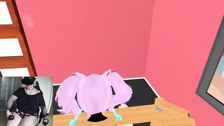 Thicc PAWG BBW Punk Plays VR Game Nympho Coach she Squirts and he Jizzes all over her