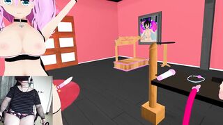 Thicc PAWG BBW Punk Plays VR Game Nympho Coach she Squirts and he Jizzes all over her