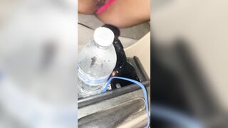 Hispanic on her way to Hotel Can’t Wait Anymore she Masturbates into Vehicle until she Squirts! 
