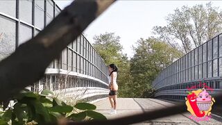 He Falls off his Bike to look at Ladymuffin