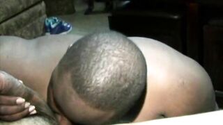 Ebony dike sucks dick & Gets titty nailed for the first time