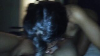 Double Oral Sex Form two Latin Girls inside a 3 Way and they