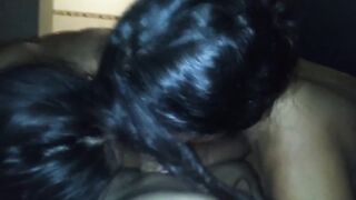 Double Oral Sex Form two Latin Girls inside a 3 Way and they