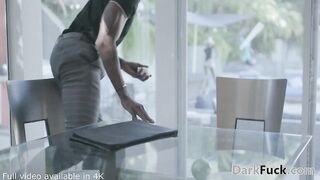 hot Dark Hair fucks long ebony dick PI to get back at
