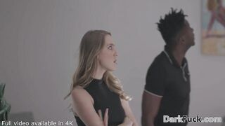 hot Dark Hair fucks long ebony dick PI to get back at
