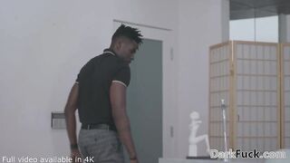 hot Dark Hair fucks long ebony dick PI to get back at