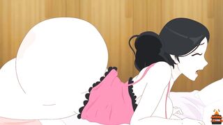 Long Booty Woman Farts with two Guys