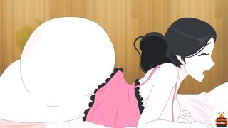 Long Booty Woman Farts with two Guys