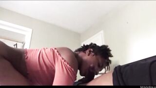 african mom sucking off off cock while friends are inside other room
