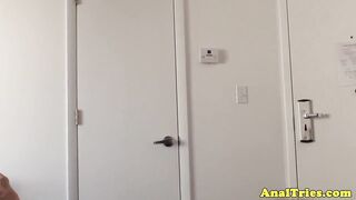 ANAL TRIES - Huge Boobed GF finger pounded her booty during sex