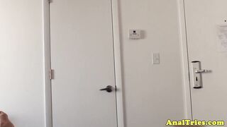 ANAL TRIES - Huge Boobed GF finger pounded her booty during sex